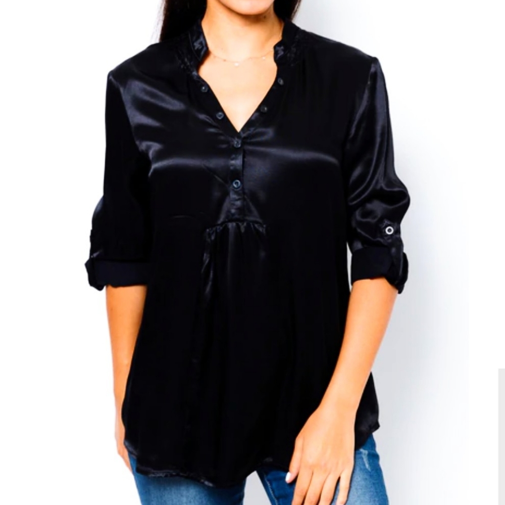 Shirt with V neck (size s ) long sleeve And Button